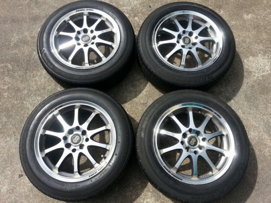 ล้อ15Enkei Tuning 4รู100/114 กว้าง6.5 ออฟ38+ ยาง Bridgestone 185/60/15