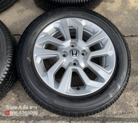 ล้อแม็กป้ายแดง Honda New Jazz ตัวรองท็อป ขอบ 15 พร้อมยางป้ายแดง 175-65-15 GoodYear  ปี 19 สวยกริ๊บ