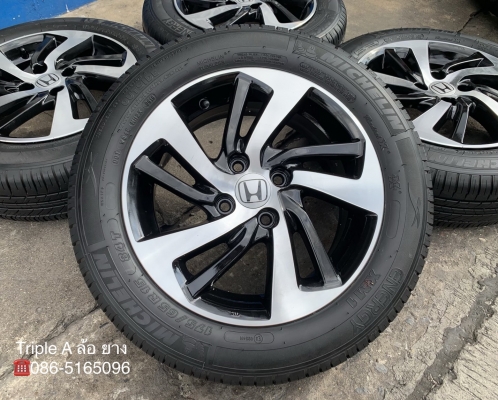 ล้อแม็ก Honda Jazz GK ขอบ 15 สีดำปัดหน้าเงา พร้อมยางน้องๆป้ายแดง 175-65-15 Michelin ปี 18 ล้อแม็ก Honda Jazz GK ขอบ 15 สีดำปัดหน้าเงา พร้อมยางน้องๆป้ายแดง 175-65-15 Michelin ปี 18
