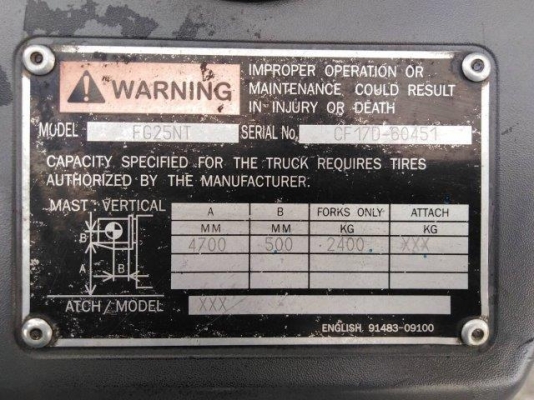 Mitsubishi FG25NT ฟอร์คลิฟท์ 2.5 ตัน *LPG โทร. 080-6565422 (หนิง)