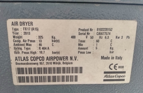Atlas copco ga55 inverter 581205+ Air dryer fx17 สวยพร้อมใช้