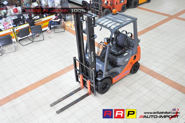 ขายรถโฟล์คลิฟท์มือสอง TOYOTA รุ่น 8FG15-33712 นำเข้าจากประเทศญี่ปุ่น 100\% ไม่เคยใช้งานในไทย