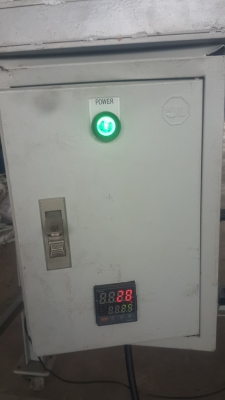 ขายเครื่องเคลือบฉลากพลาสติก มือสอง กึ่งอัตโนมัติ ใบมีดความร้อน ปรับองศา เร่งความเร็วการทำงาน มอเตอร์ได้