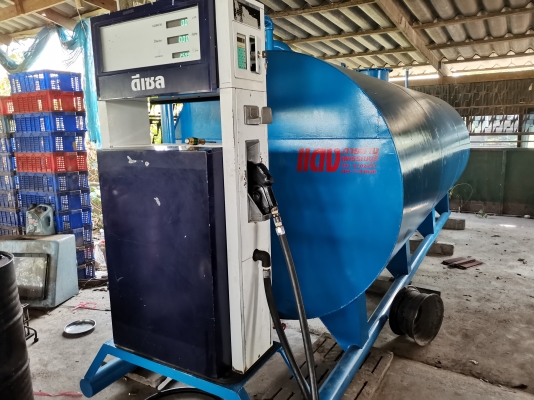 ถังน้ำมันใหม่1000ลิตรเหล็กหนา3ม.พร้อมหัวจ่ายมือ2ตามสภาพ