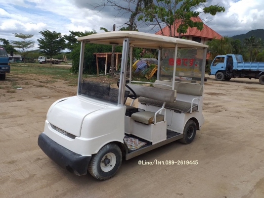 ขายรถกอล์ฟไฟฟ้ายี่ห้อ Hitachi แบบ 4 ที่นั่ง รถเก่านอก สภาพพร้อมใข้งาน ทำงานด้วยระบบไฟฟ้าขับเคลื่อน พร้อมที่ชาร์จในตัว