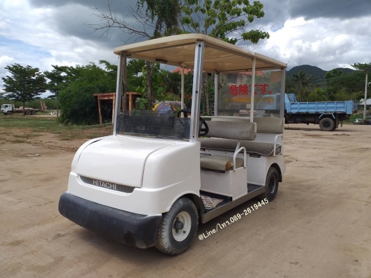 ขายรถกอล์ฟไฟฟ้ายี่ห้อ Hitachi แบบ 4 ที่นั่ง รถเก่านอก สภาพพร้อมใข้งาน ทำงานด้วยระบบไฟฟ้าขับเคลื่อน พร้อมที่ชาร์จในตัว