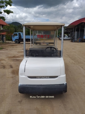 ขายรถกอล์ฟไฟฟ้ายี่ห้อ Hitachi แบบ 4 ที่นั่ง รถเก่านอก สภาพพร้อมใข้งาน ทำงานด้วยระบบไฟฟ้าขับเคลื่อน พร้อมที่ชาร์จในตัว