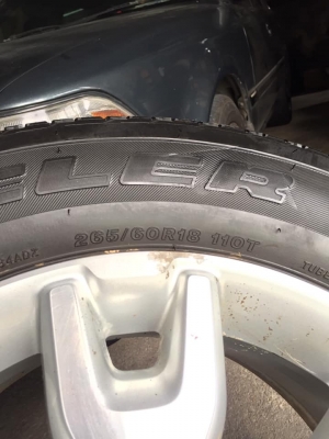 ล้ออ่ะไหล่ ยางบริสโตน265/60/18ปี2613 เนื้อยางนิ่มๆ โทร0879050181.ส่งได้ทั่วไทย ล้ออ่ะไหล่ ยางบริสโตน265/60/18ปี2613 เนื้อยางนิ่มๆ โทร0879050181.ส่งได้ทั่วไทย