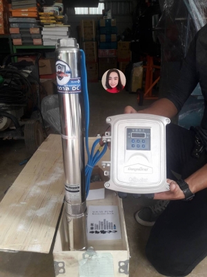 ปั๊มดูดน้ำบาดาล ปั๊มน้ำ ปั๊มน้ำซับเมิรส์ดูดน้ำบาดาล โซล่าเซลล์ Dc บัสเลส ขนาดกำลัง600w. ปากท่อส่งน้ำ1.5นิ้ว