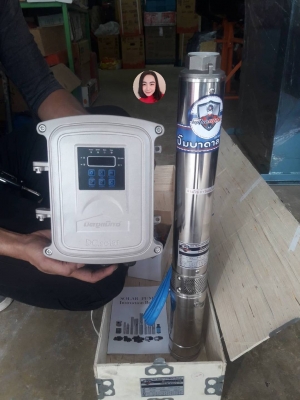 ปั๊มดูดน้ำบาดาล ปั๊มน้ำ ปั๊มน้ำซับเมิรส์ดูดน้ำบาดาล โซล่าเซลล์ Dc บัสเลส ขนาดกำลัง400w. ปากท่อส่งน้ำ1.5นิ้ว