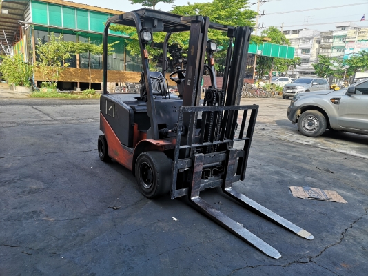 รถยกไฟฟ้า นั่งขับ2  ตัน เสาสูง 3 เมตร เข้าตู้ แผงงาสไลด์