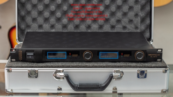 ไมค์ลอยคู่ ยี่ห้อ Sound Milan รุ่น ML-6672 ระบบ UHF ของใหม่ อย่างดี พร้อมกล่องเหล็ก คุณภาพเยี่ยม ราค