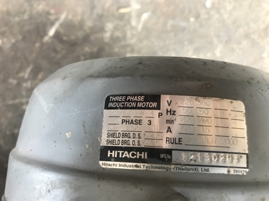 ขายมอเตอร์ไฟฟ้า Hitachi 2HP. 1450rpm. 380V สภาพสวย หมุนนิ่ม พร้อมใช้งาน มี 2 ตัวครับ ราคาตัวละ 2,400 บาท