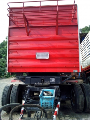 ขายรถบรรทุก 22 ล้อพ่วงแม่ลูกดัมพ์ HINO MEGA 380 แรงม้าปี 2556 ลูกพ่วงสามมิตร 3 เพลา ราคา 2150000