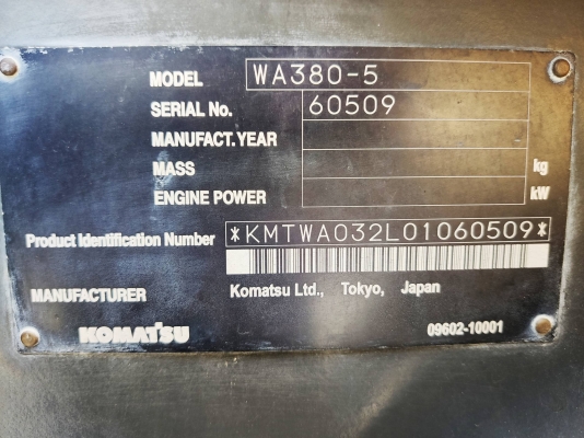 ขายถูก รถตัก KOMATSU WA380-5 นำเข้าจากญี่ปุ่น โทร.090-986-2521 อ๊อบ
