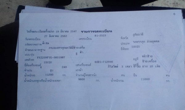 ขาย 10 ล้อดั้ม 2 เพลาร้อคกี้240 เทอโบ ปี 47 เกียร์อิตั้น มีระบบลากพ่วง แอร์หนาว