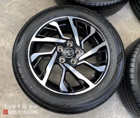 ล้อแม็ก 5รู114 Toyota CHR ขอบ 17 รุ่นใหม่ล่าสุด สีดำปัดเงา พร้อมยาง 215-60-17 Dunlop ปี 18 สภาพสวย