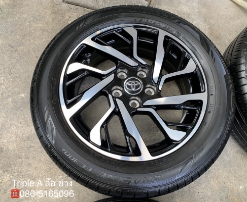 ล้อแม็ก 5รู114 Toyota CHR ขอบ 17 รุ่นใหม่ล่าสุด สีดำปัดเงา พร้อมยาง 215-60-17 Dunlop ปี 18 สภาพสวย