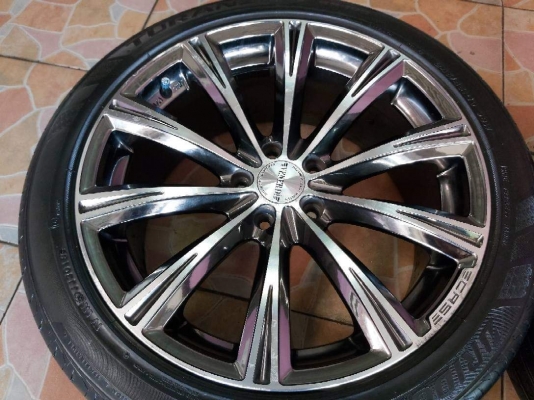 ล้อแม็ก Venerdi CRS(งานไต้หวัน) ขอบ 19 พร้อมยาง Bridgestone Turanza GR-100  245/45R19 ผลิตปี 2016 มีริ้วรอยตามการใช้งาน ขายถูกๆตามสภาพ ทั้งชุด 9900.- / ใส่ฟรี รับเทิร์น รับบัตรเครดิตทุกธนาคาร ส่งได้ทั่วไทย
