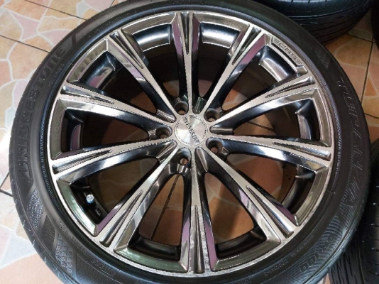 ล้อแม็ก Venerdi CRS(งานไต้หวัน) ขอบ 19 พร้อมยาง Bridgestone Turanza GR-100  245/45R19 ผลิตปี 2016 มีริ้วรอยตามการใช้งาน ขายถูกๆตามสภาพ ทั้งชุด 9900.- / ใส่ฟรี รับเทิร์น รับบัตรเครดิตทุกธนาคาร ส่งได้ทั่วไทย