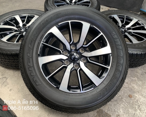 ล้อแม็ก Mitsu All New Pajero Sport ตัวท๊อป ขอบ 18 พร้อมยาง 265-60-18 Bridgestone ปลายปี 15 สภาพดี ดอกยางหนาปึก