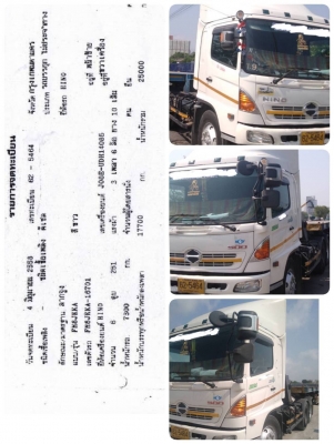 รถบรรทุก 10 ล้อหัวลาก ยี่ห้อ HINO 500 FM8J จดทะเบียนปี 2558