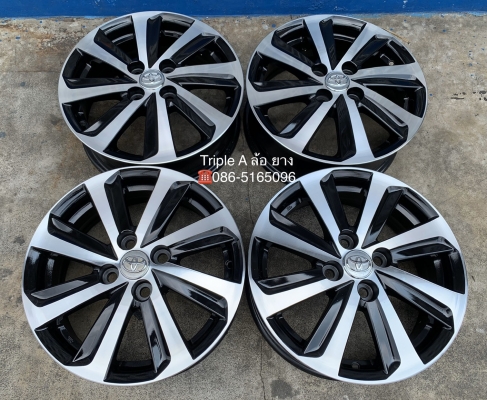 ล้อแม็ก Toyota Vios 8 ก้าน ขอบ 15 สีดำปัดหน้าเงา สวยกริ๊บๆ
