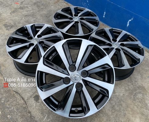 ล้อแม็ก Toyota Vios 8 ก้าน ขอบ 15 สีดำปัดหน้าเงา สวยกริ๊บๆ