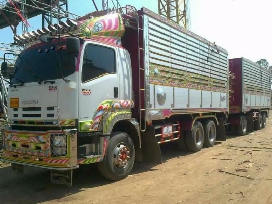 ISUZU DECA FXZ 360 HP EURO3 ปี 55 รถพ่วงแม่+ลูก กระบะดั๊มพ์มิเนียมคอกสูงเกษตรของอู่สมศักดิ์ชลบุรี สวยจัดทั้งแม่ทั้งลูก ลูก 3 คานดั๊มพ์ความยาว 7 เมตร เครื่องดีภายในสวยเหมือนรถใหม่ ช่วงล่างแน่นยางสภาพดี 80\% พร้อมใช้งาน รา