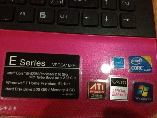Sony Vaio E-Series VPCEA16FH Intel Core i5-520M(2.40GHz) (บอร์ดพัง นอกนั้นสวยหมด)