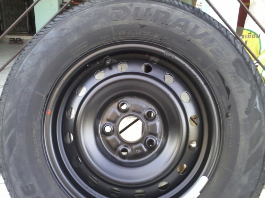 ขาย ล้อกะทะพร้อมยาง 5 รู 1ล้อ