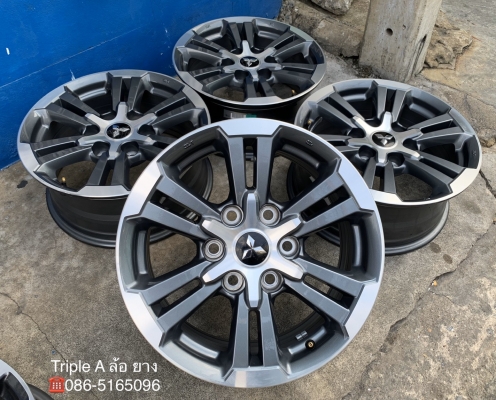 ล้อแม็กป้ายแดง Mitsu Triton 2019 ขอบ 17 สีเทาหน้าเงา สวยๆ