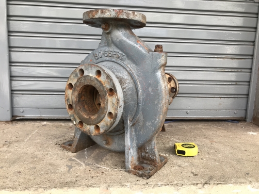 ขายหัวปั๊มน้ำหอยโข่ง Ebara 80x65FSJ ใบพัดทองเหลือง ขนาดเข้า 3นิ้ว ออก 2.5นิ้ว รุ่นใบพัดเต็ม ส่งน้ำไกล สภาพดีเดิมๆ หมุนนิ่ม พร้อมใช้งาน(มีตำหนิน็อตขันซีลขาด 1จุดตามรูป)