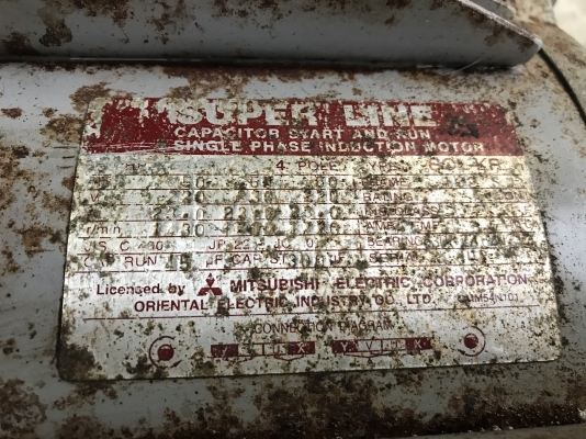 ขายมอเตอร์ไฟฟ้า Mitsubishi 5HP. 1450rpm. 220V SCL-KR ไฟบ้าน(หายากมาก) สภาพสวยเดิม หมุนนิ่ม พร้อมใช้งาน