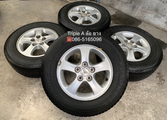 ล้อแม็ก 5รู114 Mitsu Triton ขอบ 15 พร้อมยาง 215-70-15 Yokohama ปี 16