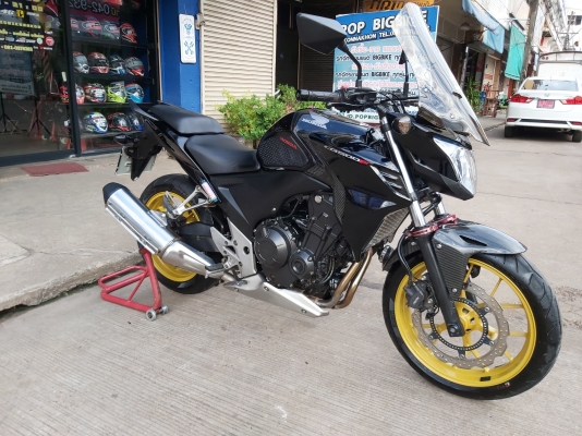 ขาย HONDA CB500F ปี2013 เดิมๆ ใส่ชุดแต่งเคฟล่าสวยๆ ชิวหน้าสูง บาลานซ์โช๊คหน้าแต่ง ยางหน้าหลังเต็ม ทะ