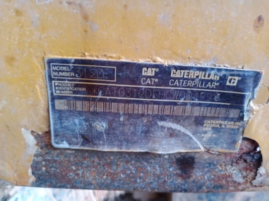 ขาย CAT 312D เอกสารเล่มทะเบียนบูมยาว15เมตรราคา 1,450,000