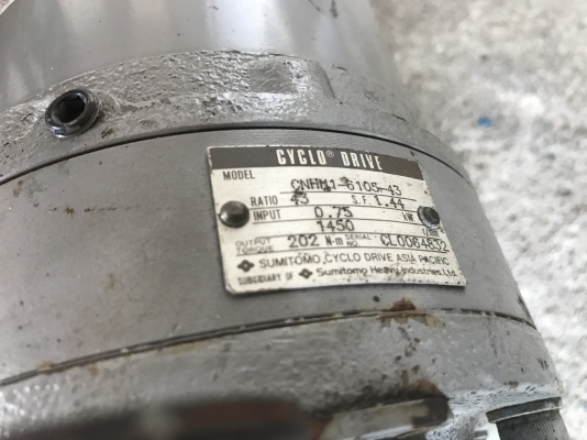 ขายมอเตอร์เกียร์ Cycro drive Sumitomo 1HP. 380V made in Japan อัตราทด 1:43 เพลาออกประมาณ 33รอบต่อนาที สภาพสวยใหม่มากเดิมๆ หมุนนิ่ม พร้อมใช้งาน