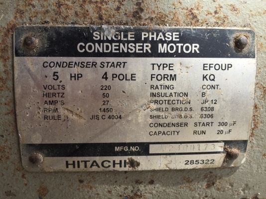 ขายมอเตอร์ HITACHI 5HP ไฟบ้าน ครับ ขายมอเตอร์ HITACHI 5HP ไฟบ้าน ครับ