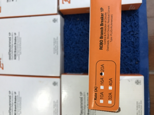 ขายเบรกเกอร์กันไฟดูดไฟช็อตและไฟเกินขนาด20AแบบRCBOยี่ห้อZebergของใหม่ขายราคาถูก