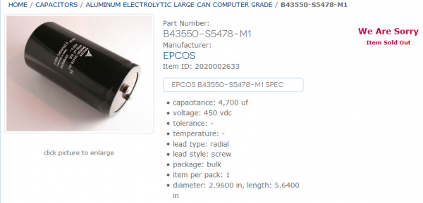 EPCOS Cap. 4700uf 450Vdc