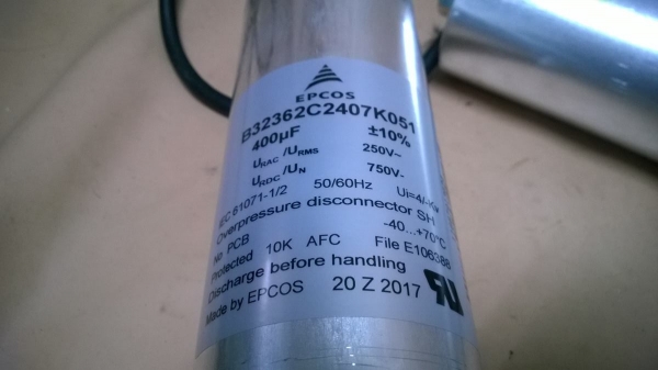 EPCOS Cap. 400uf 250-750 Vac EPCOS Cap. 400uf 250-750 Vac