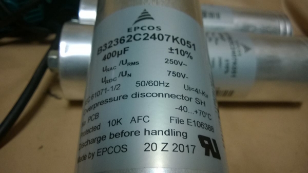 EPCOS Cap. 400uf 250-750 Vac EPCOS Cap. 400uf 250-750 Vac