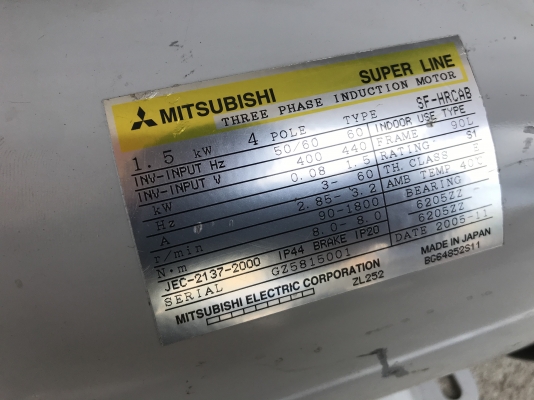 ขายมอเตอร์มีระบบเบรคในตัว Mitsubishi 2HP. 380V 1450rpm. **ของใหม่ไม่เคยใช้งาน** มีระบบเบรคสามารถใช้งานได้หลายหลายรูปแบบครับ