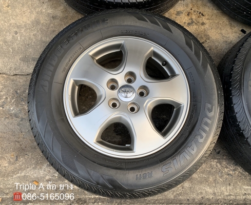 ล้อแม็ก Toyota Vigo Champ สีเทาดำ ขอบ 16 พร้อมยาง 215-70-16 Bridgestone ปลายปี 15 ล้อแม็ก Toyota Vigo Champ สีเทาดำ ขอบ 16 พร้อมยาง 215-70-16 Bridgestone ปลายปี 15