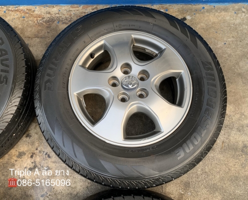 ล้อแม็ก Toyota Vigo Champ สีเทาดำ ขอบ 16 พร้อมยาง 215-70-16 Bridgestone ปลายปี 15 ล้อแม็ก Toyota Vigo Champ สีเทาดำ ขอบ 16 พร้อมยาง 215-70-16 Bridgestone ปลายปี 15