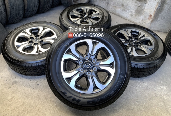 ล้อแม็กป้ายแดง Mazda BT50 Pro ขอบ17 สีเทาหน้าเงา พร้อมยางป้ายแดง 265-65-17 Bridgestone ปี 19 สวยๆ
