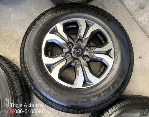ล้อแม็กป้ายแดง Mazda BT50 Pro ขอบ17 สีเทาหน้าเงา พร้อมยางป้ายแดง 265-65-17 Bridgestone ปี 19 สวยๆ