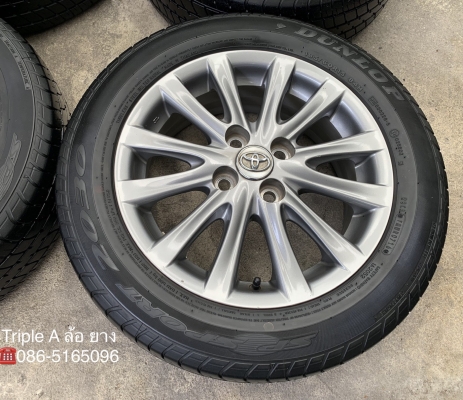 ล้อแม็ก Toyota Vios รุ่น 12 ก้าน ขอบ 15 สีรมดำ พร้อมยาง 185-60-15 Dunlop ปี 16 สภาพดี