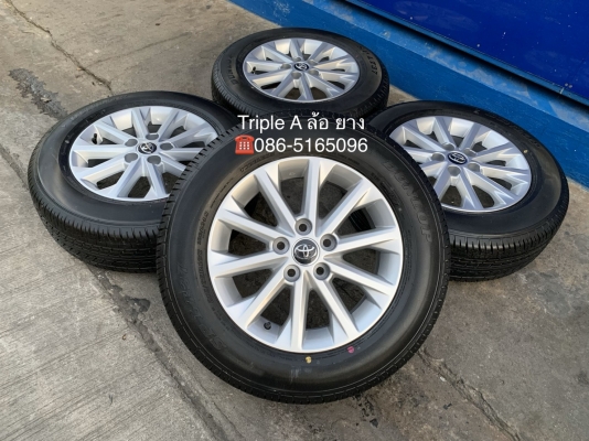 ล้อแม็ก 5รู114 Toyota (ลาย 10 ก้าน) ขอบ 16 พร้อมยางใหม่ป้ายแดง 215-65-16 Dunlop ปี 19 สวยกริ๊บ